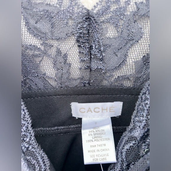 New with tags. Formal dress. Gray/Silver with petit beading, sequins, and lace. - Picture 4 of 6